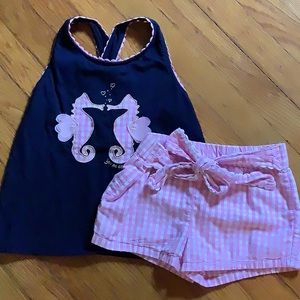 Pink gingham shorts and matching tank top sz s/m